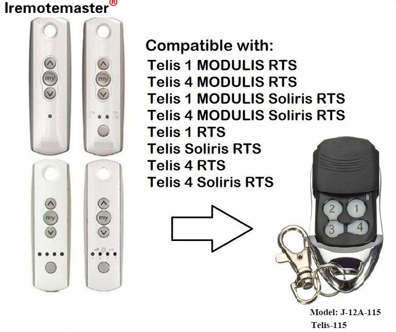 Telis 1 RTS uchun Telis Soliris RTS 4 RTS Garaj eshigini masofadan boshqarish pulti 433,42 MGts